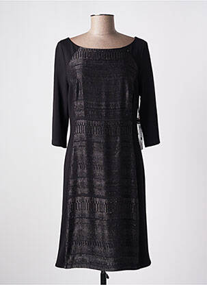Robe mi-longue manches 3/4 manches 3/4 noir VERA MONT femme