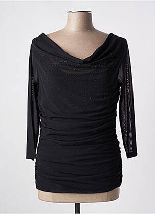 Top coupe cintrée manches 3/4 noir VERA MONT femme