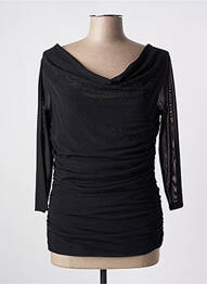 Top coupe cintrée manches 3/4 noir VERA MONT femme