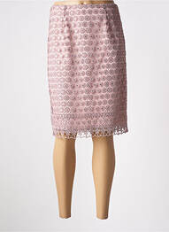 Jupe mi-longue taille à pinces rose VERA MONT femme