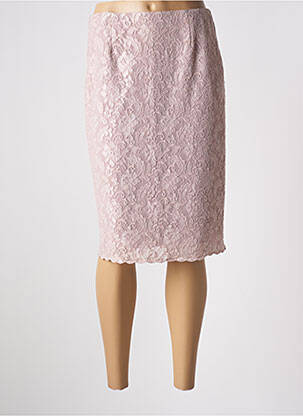 Jupe mi-longue taille à pinces rose VERA MONT femme