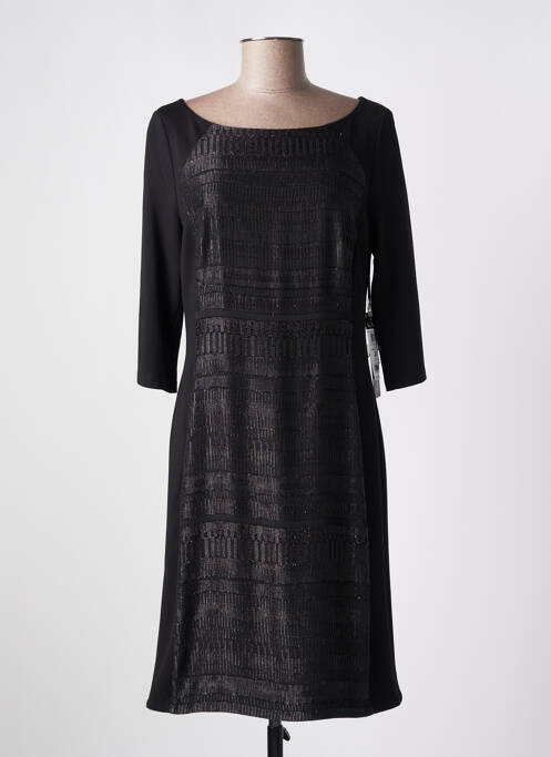 Robe mi-longue manches 3/4 manches 3/4 noir VERA MONT femme
