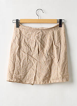Jupe courte taille haute beige NASTY GAL femme