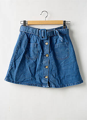 Jupe courte taille à pinces bleu BOOHOO femme