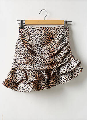 Jupe courte taille haute marron LOAVIES femme