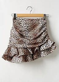 Jupe courte taille haute marron LOAVIES femme