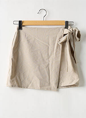 Jupe courte taille haute beige BOOHOO femme