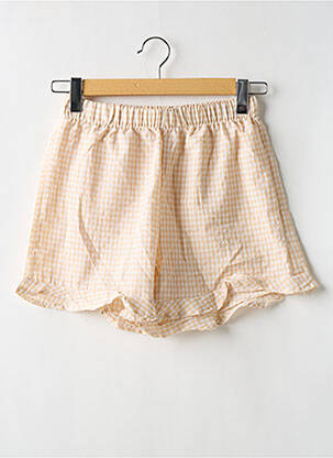 Short taille élastique taille haute beige SANS MARQUE femme