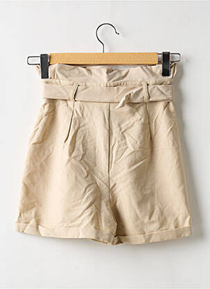 Short fermeture zippée sous rabat avec crochet taille haute beige NASTY GAL femme