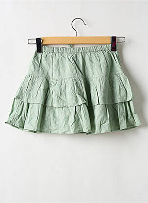 Jupe short tissage popeline vert BROWNIE femme
