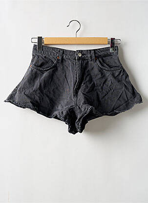 Short tissage denim taille haute gris LOAVIES femme