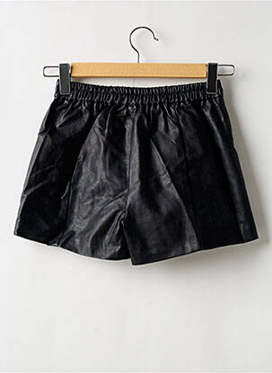 Short tissage simili-cuir taille haute noir MOLLY BRACKEN femme