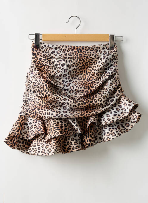 Jupe courte marron LOAVIES pour femme