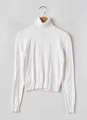 Pull col roulé resserrée sur le bas manches longues blanc BERSHKA femme