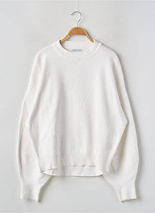 Pull resserrée sur le bas manches longues blanc LOAVIES femme