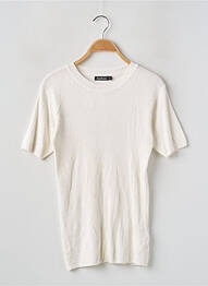 Pull coupe cintrée manches courtes blanc BOOHOO femme