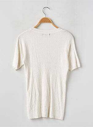 Pull coupe cintrée manches courtes blanc BOOHOO femme