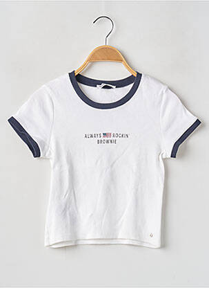 T-shirt sérigraphie manches courtes blanc BROWNIE femme