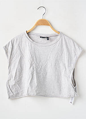 T-shirt col rond manches courtes gris ASOS femme