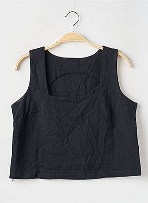 Top col carré sans manche noir SANS MARQUE femme