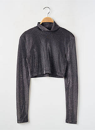 Top coupe cintrée manches longues noir ROTATE femme