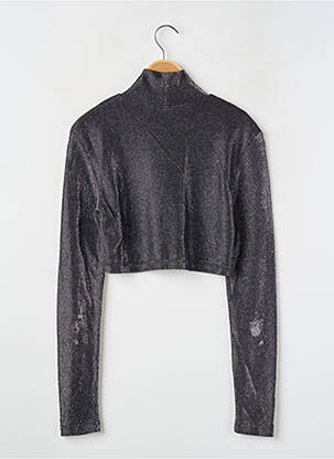 Top coupe cintrée manches longues noir ROTATE femme
