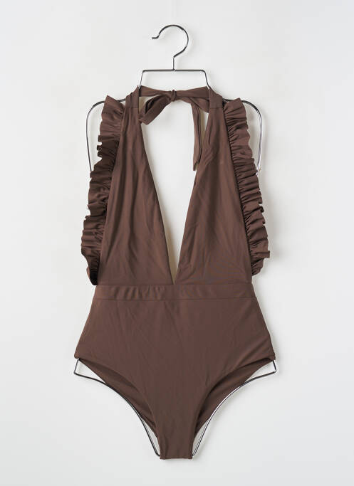 Maillot de bain 1 pièce marron GINA THE LABEL pour femme
