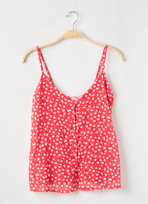 Chemisier imprimé fleurs fines bretelles rouge MADE IN ITALY femme