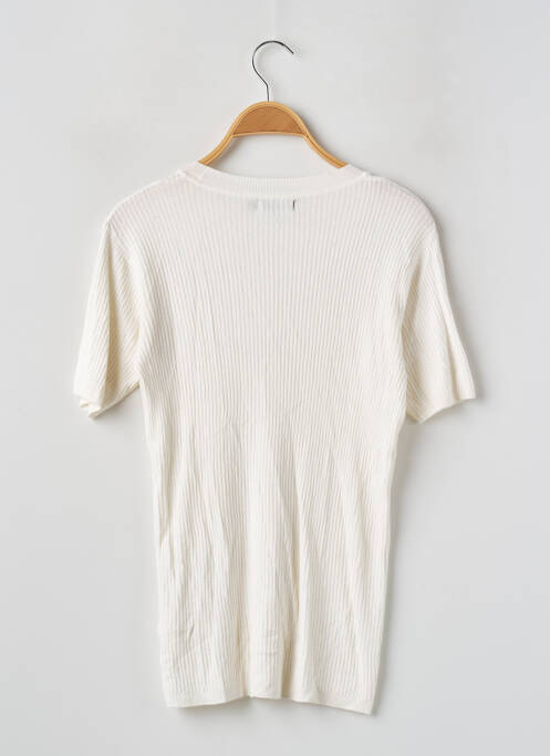 Pull coupe cintrée manches courtes blanc BOOHOO femme