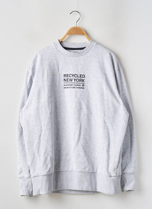 Sweat-shirt gris SUPERDRY pour homme