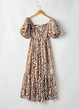 Robe longue manches courtes manches courtes marron NASTY GAL femme