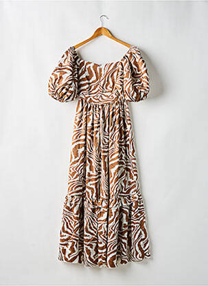Robe longue manches courtes manches courtes marron NASTY GAL femme