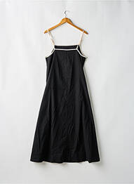Robe longue manches bretelles ajustables fines bretelles noir SANS MARQUE femme