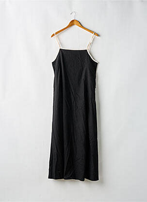 Robe longue coupe évasée fines bretelles noir SANS MARQUE femme