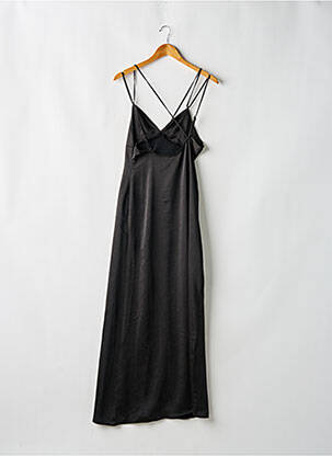 Robe longue manches bretelles ajustables fines bretelles noir NA-KD femme