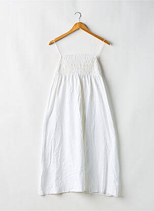 Robe mi-longue coupe évasée fines bretelles blanc ZARA femme