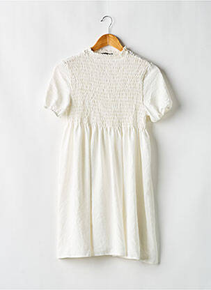 Robe courte coupe évasée manches courtes blanc BOOHOO femme