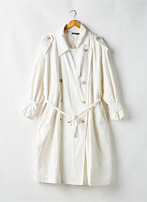 Trench poignets boutonnés sans capuche blanc NASTY GAL femme