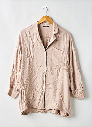 Chemisier tissage popeline manches longues beige PARFOIS femme