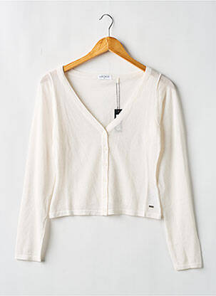Gilet manches longues coupe cintrée blanc LOUNGE femme