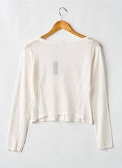 Gilet manches longues blanc LOUNGE pour femme seconde vue