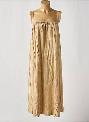 Robe longue beige ZARA pour femme