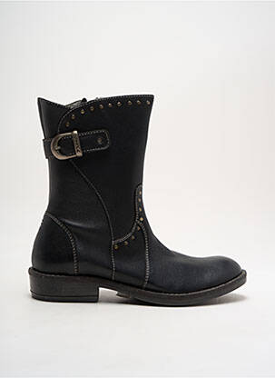 Bottines/boots matière lisse talon bas noir NOËL fille