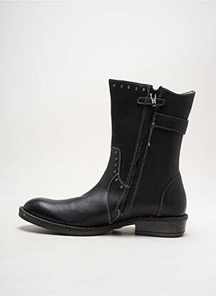 Bottines/boots matière lisse talon bas noir NOËL fille