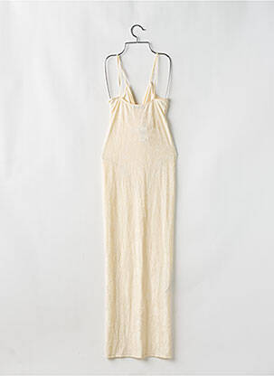 Robe longue imprimé fleurs fines bretelles beige MANGO femme