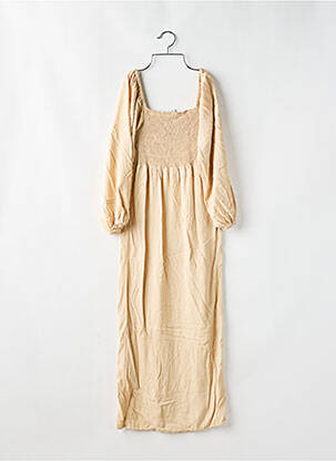 Robe longue manches longues manches longues beige MARYNE femme