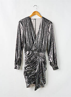 Robe courte fermeture zippée au dos manches longues gris HOUSE OF CB LONDON femme