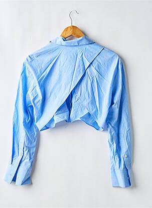 Chemisier coupe droite manches longues bleu ZARA femme