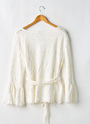 Top coupe cintrée manches longues beige SAWOUR femme