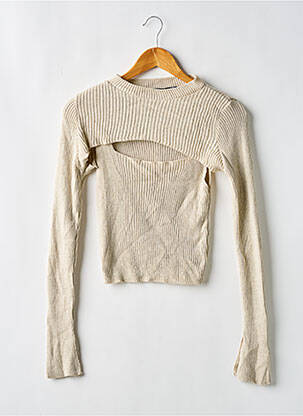 Pull coupe cintrée manches longues beige NASTY GAL femme